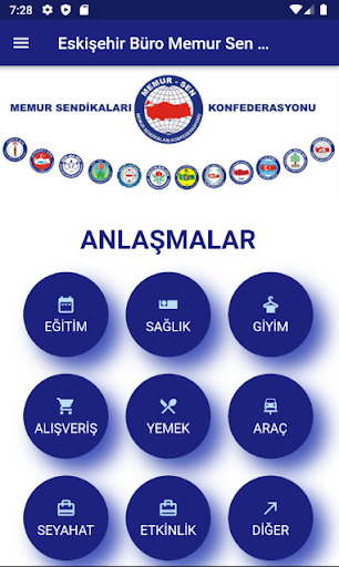 Android application Eskişehir BMS Anlaşmalar screenshort
