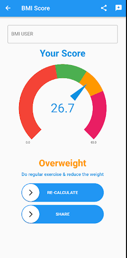 Body Mass Index-BMI calculator Screen 3