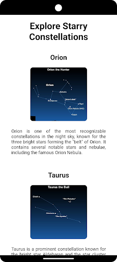 Android application Starry Constellations screenshort