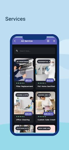 Android application Serve Provider screenshort