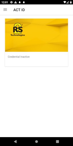 Android application ACT ID RS2 screenshort