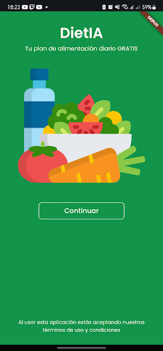 Android application DietIA - Dietas Personalizadas screenshort