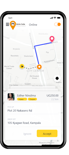 Amie Cabs Drivers App Screen 3
