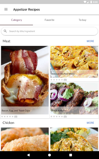 Appetizer Recipes Screenshot