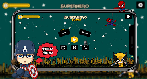 Android application Superhero Puzzle screenshort