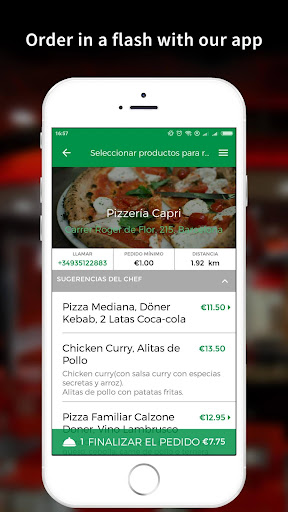 Android application Pizzería Capri Barcelona screenshort
