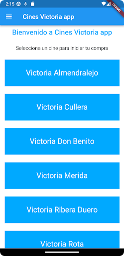 Android application Cines Victoria screenshort
