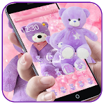 Lavender Teddy Bear Pink Purple Plush Toy Theme Apk