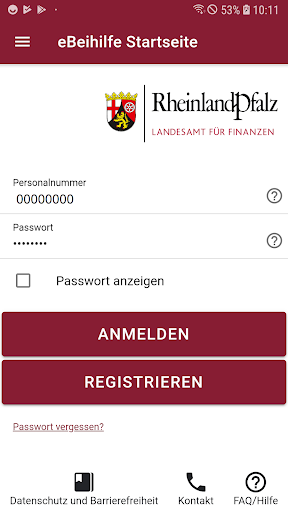 Android application eBeihilfe - App - RLP screenshort