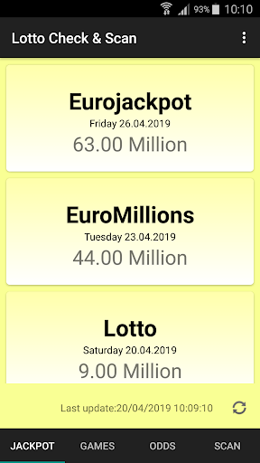 Android application Lotto Check & Scan screenshort