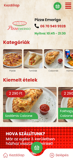 Android application Pizza Emerigo screenshort