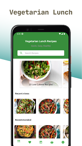 Android application Vegetarian Lunch Recipes screenshort