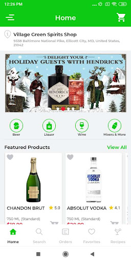 Android application Village Green Spirits Shop screenshort