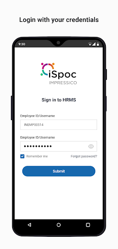 Android application iSpoc screenshort