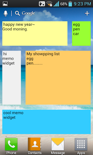 Android application Notes Widget screenshort