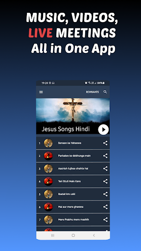 Android application Jesus Songs Hindi Music App screenshort
