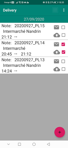 Android application DropAndTakeDeliveryNotes screenshort