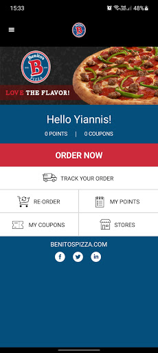 Android application Benito's Rewards screenshort