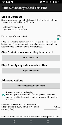 True SD Card Capacity Test + Screen 2