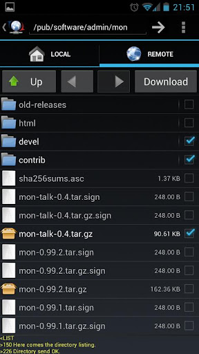 FtpCafe FTP Client Screen 2