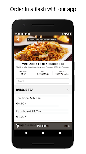 Android application Mela Asian Food & Bubble Tea screenshort