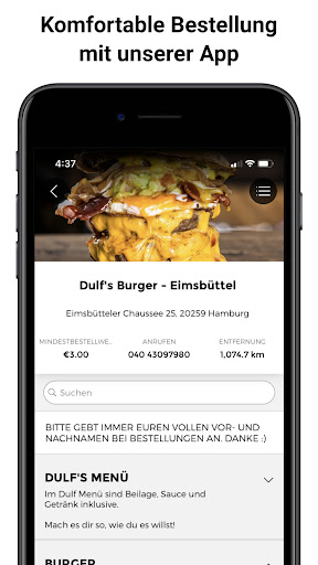 Android application Dulf's Burger screenshort