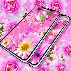 Pink flower zipper lock screenのおすすめ画像2