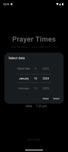 Prayer Times Screen 2
