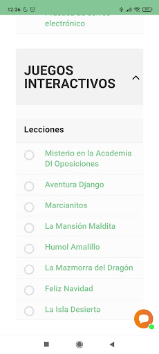 Android application DI Oposiciones screenshort