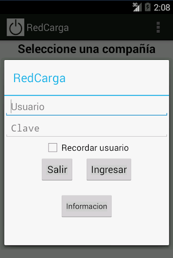 Android application RedCarga Punto de Venta screenshort