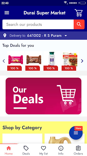 Android application Durais Supermarket screenshort
