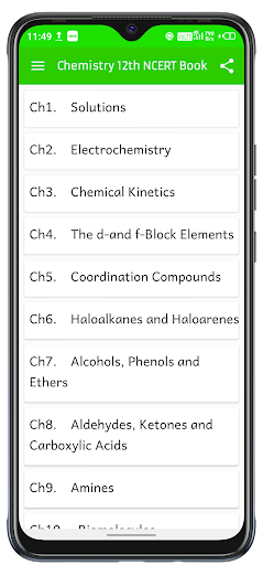 Android application Class 12th NCERT Chemistry screenshort