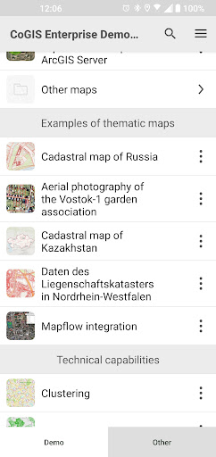 Android application CoGIS Mobile screenshort