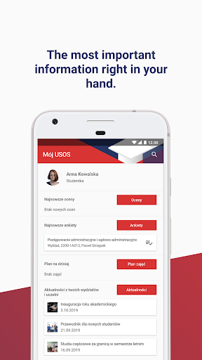 Android application Mobile USOS PUT screenshort
