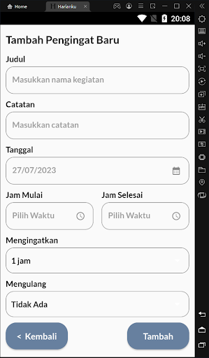 Android application Harianku screenshort