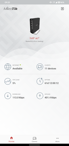 Android application MikroTik Home screenshort