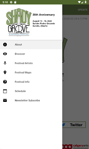 Android application ShadyGrove Bluegrass Festival screenshort