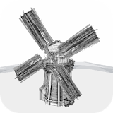 Windmill on the hill 3D icon