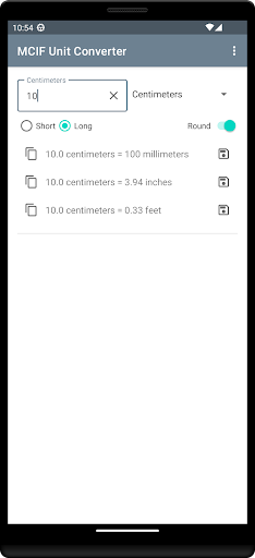 Android application MCIF Unit Converter screenshort
