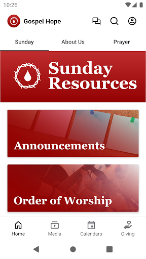 Android application Gospel Hope Church screenshort