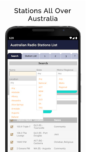 Australian Radio Stations List Screen 3