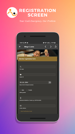 Android application Mega Loans Kenya screenshort