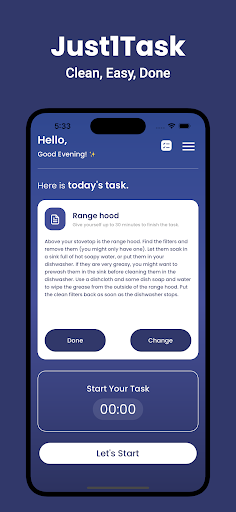 Android application Just1Task screenshort