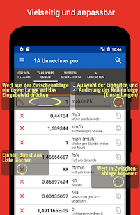 1A Einheiten-Umrechner pro Screenshot