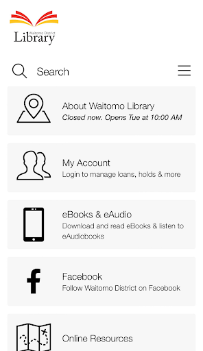 Android application Waitomo District Library screenshort