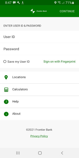 Android application FrontierBank Personal screenshort