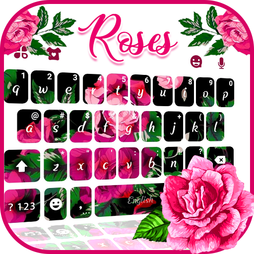 Hot Pink Roses Keyboard Theme  Icon