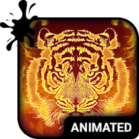 Fire Tiger Animated Keyboard + Live Wallpaper