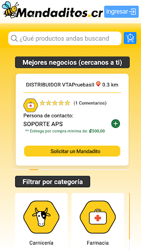 Android application Mandaditos Comercio screenshort