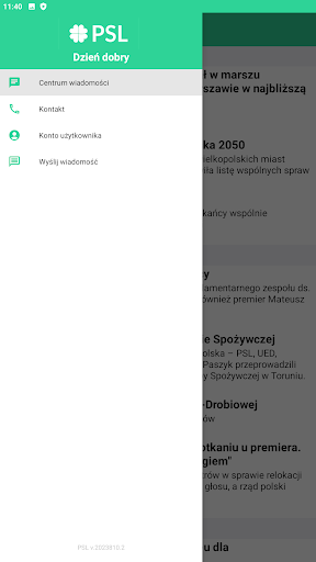 Android application PSL komunikator screenshort